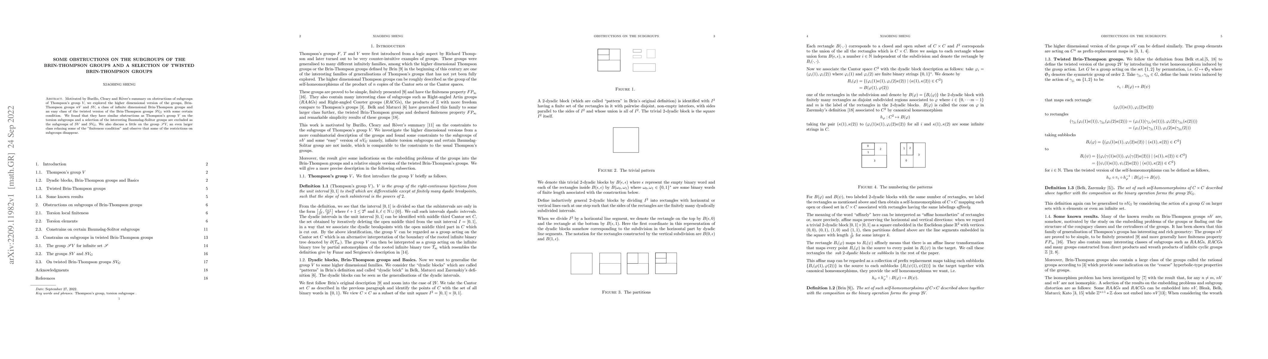 Thumbnail for Some obstructions on the subgroups of the Brin-Thompson groups and a
  selection of twisted Brin-Thompson groups