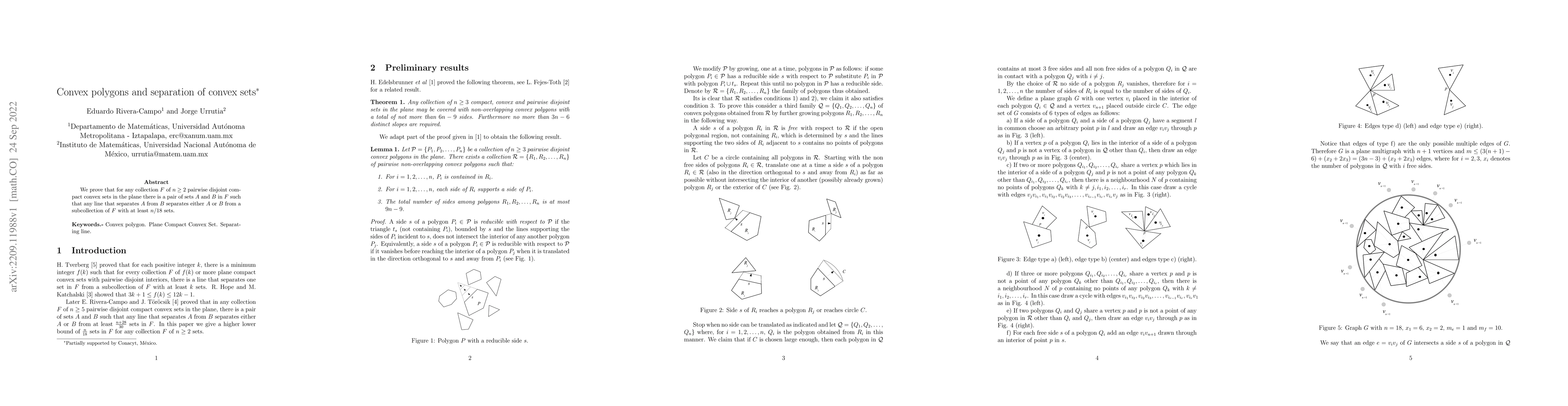 Thumbnail for Convex polygons and separation of convex sets