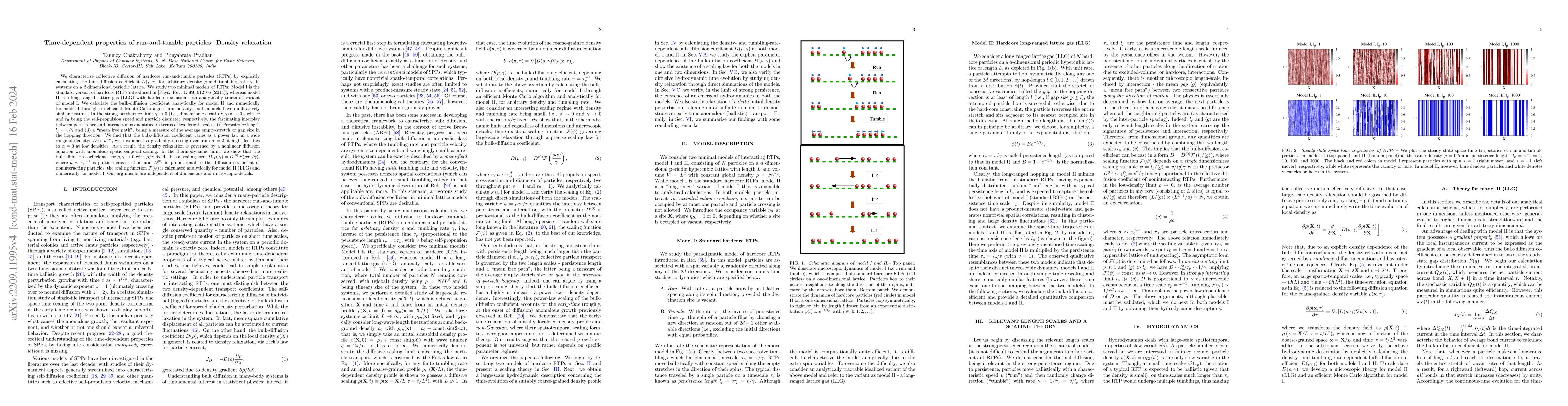 Thumbnail for Time-dependent properties of run-and-tumble particles: Density
  relaxation
