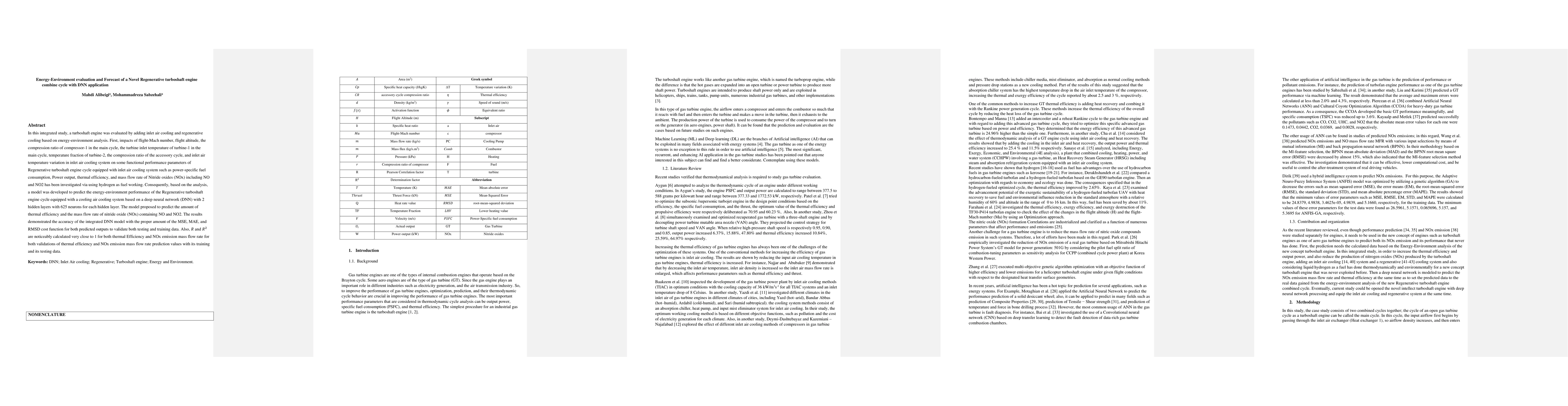 Thumbnail for Energy-Environment evaluation and Forecast of a Novel Regenerative
  turboshaft engine combine cycle with DNN application
