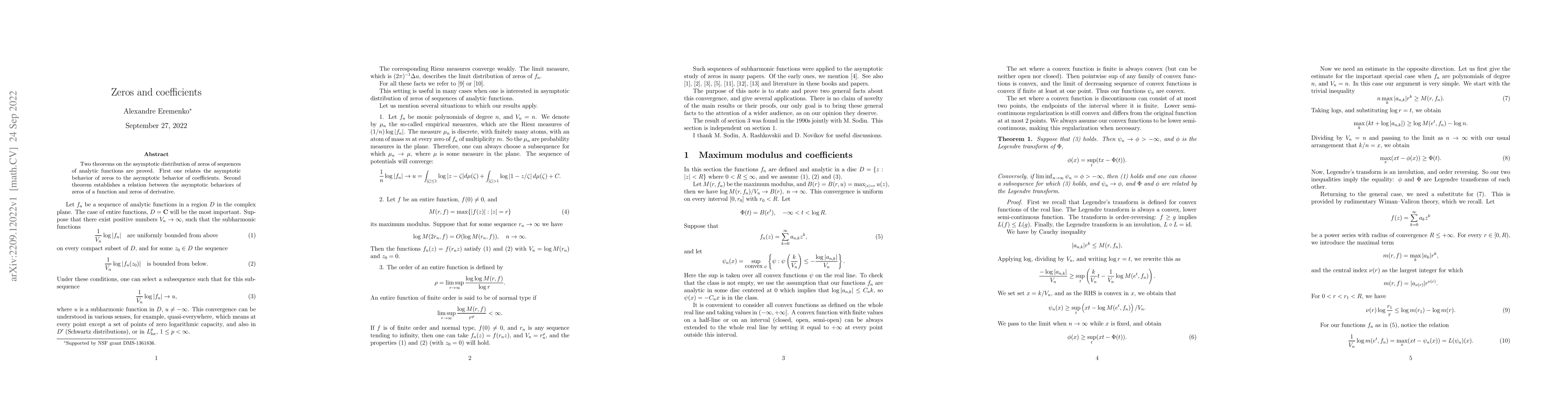 Thumbnail for Zeros and coefficients