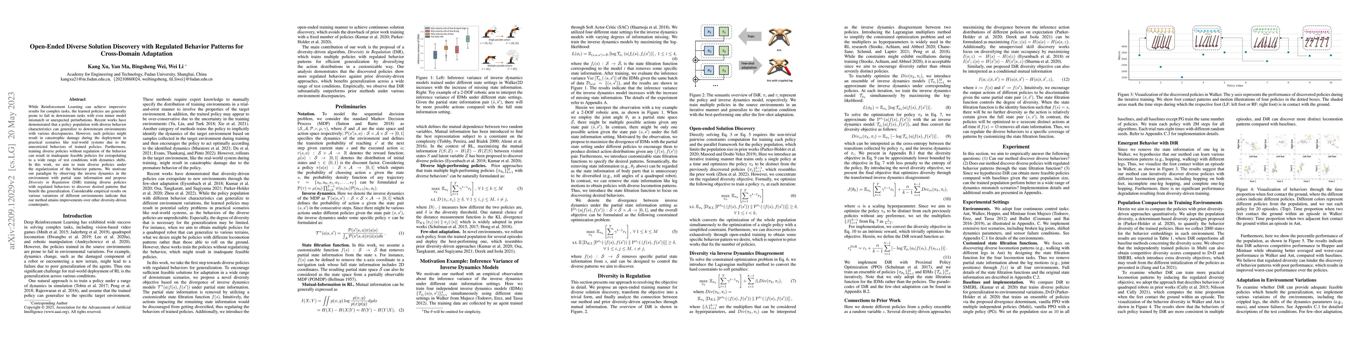 Thumbnail for Open-Ended Diverse Solution Discovery with Regulated Behavior Patterns
  for Cross-Domain Adaptation
