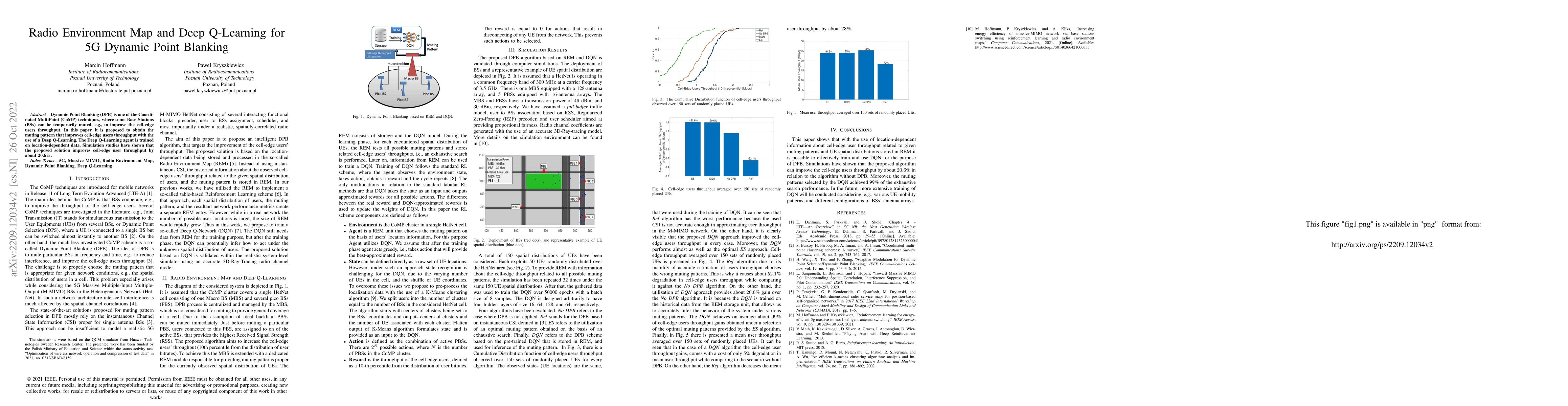 Thumbnail for Radio Environment Map and Deep Q-Learning for 5G Dynamic Point Blanking