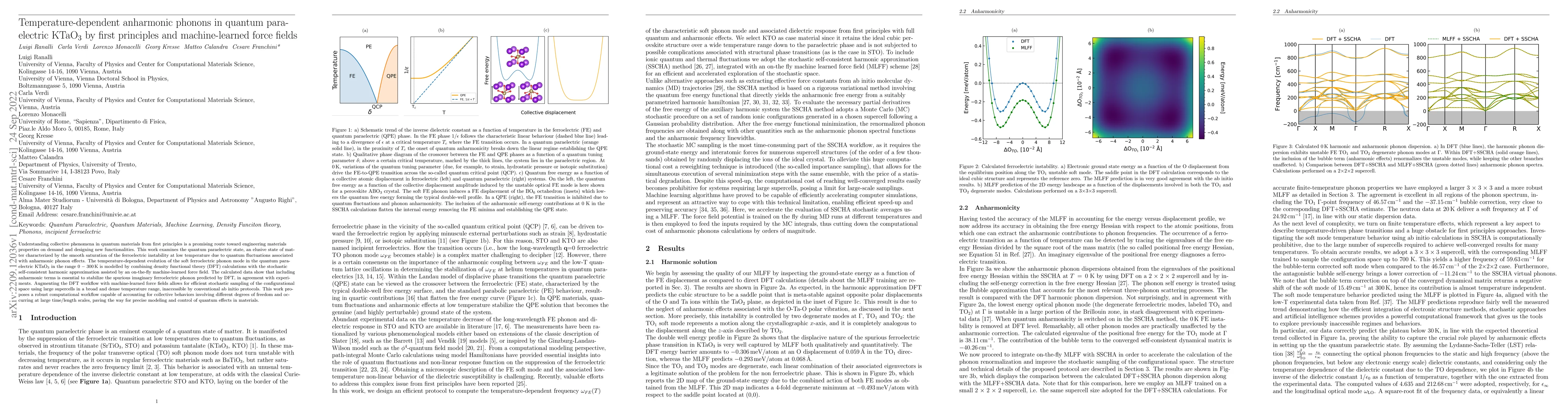 Thumbnail for Temperature-dependent anharmonic phonons in quantum paraelectric
  KTaO$_3$ by first principles and machine-learned force fields
