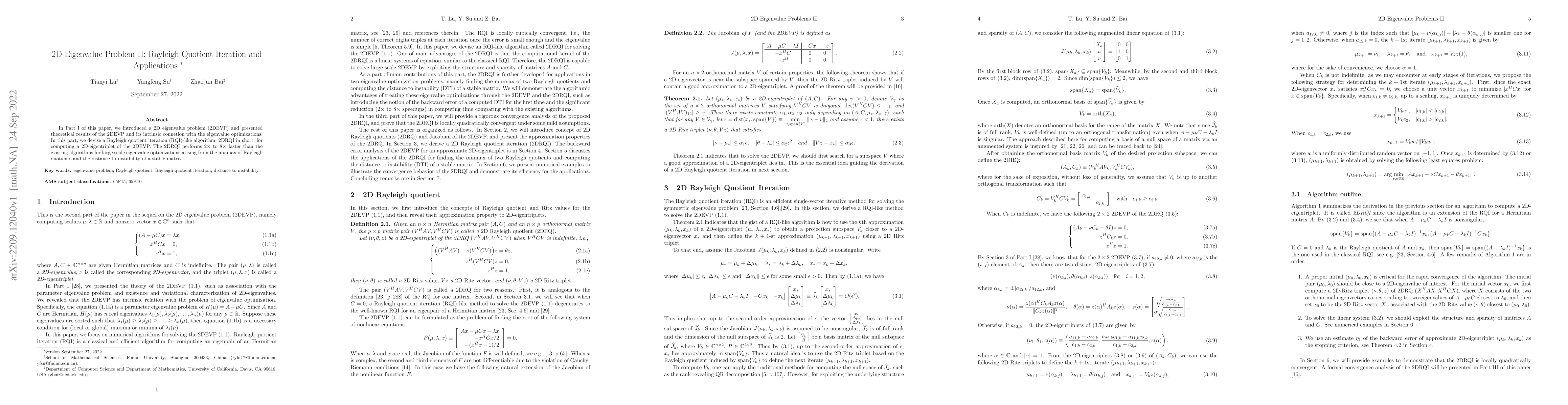 Thumbnail for 2D Eigenvalue Problem II: Rayleigh Quotient Iteration and Applications