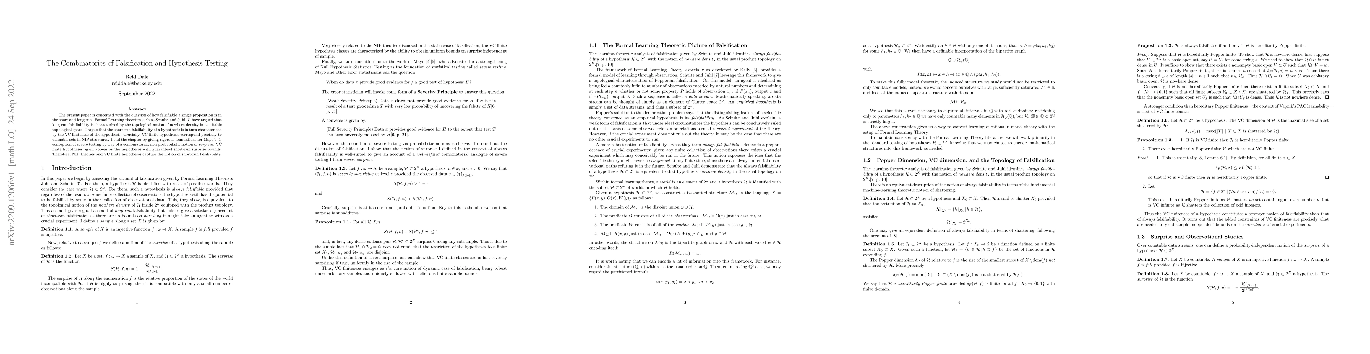 Thumbnail for The Combinatorics of Falsification and Hypothesis Testing