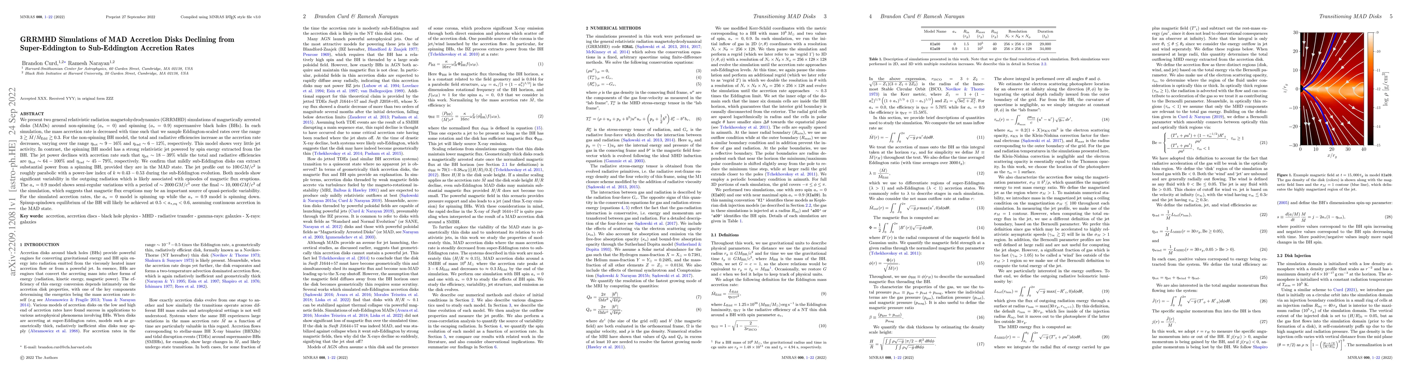 Thumbnail for GRRMHD Simulations of MAD Accretion Disks Declining from Super-Eddington
  to Sub-Eddington Accretion Rates