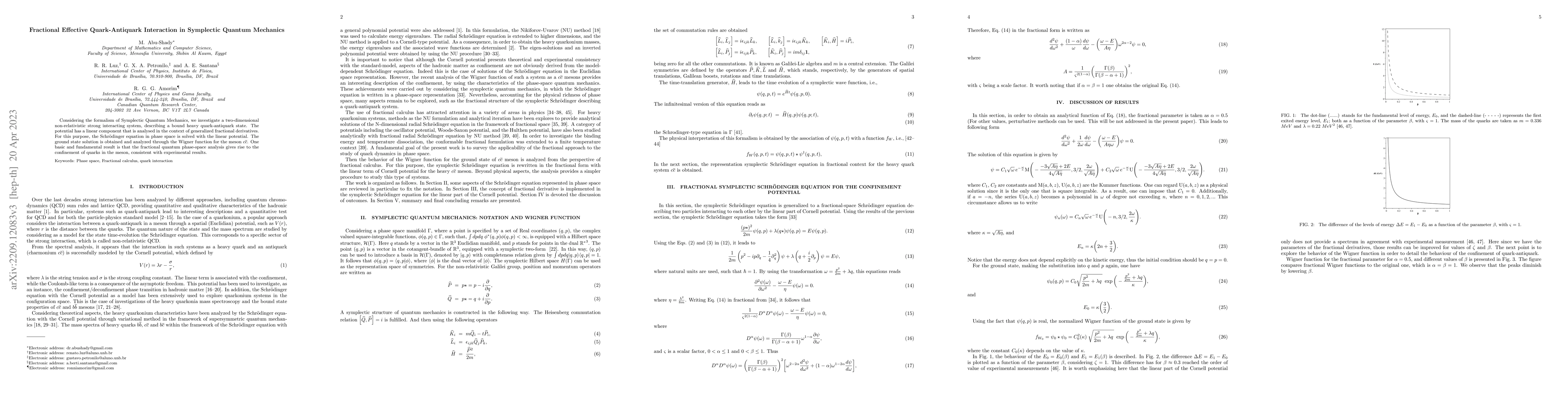 Thumbnail for Fractional Effective Quark-Antiquark Interaction in Symplectic Quantum
  Mechanics