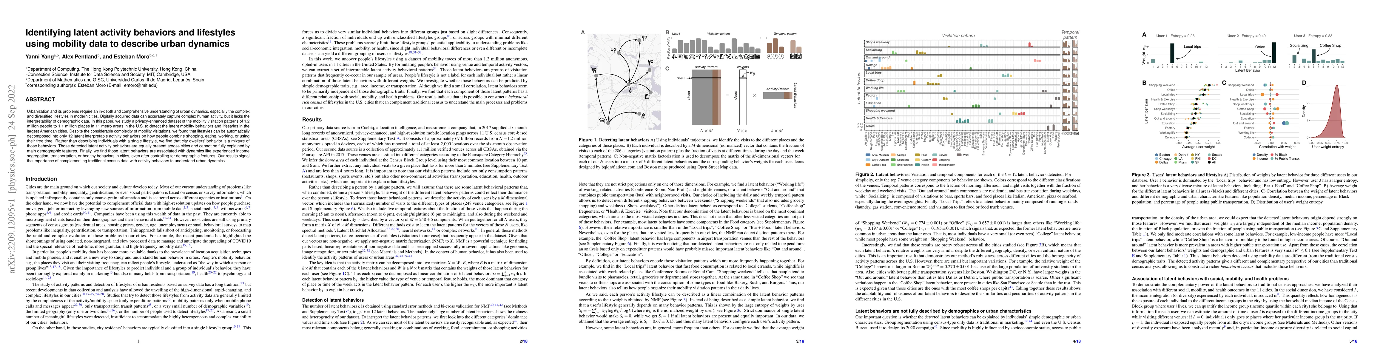 Thumbnail for Identifying latent activity behaviors and lifestyles using mobility data
  to describe urban dynamics