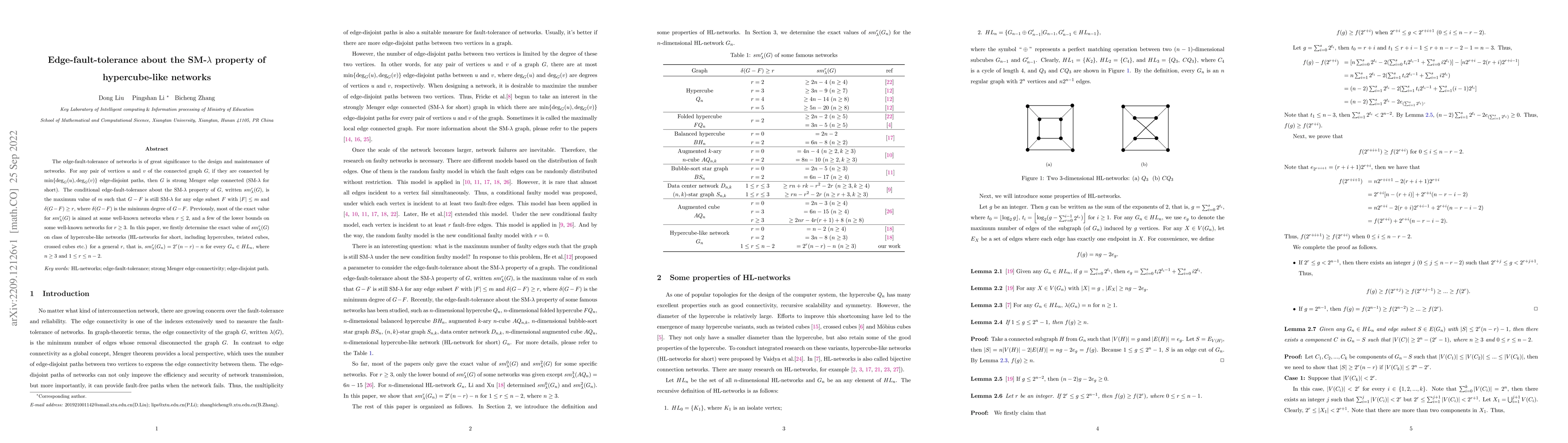 Thumbnail for Edge-fault-tolerance about the SM-{\lambda} property of hypercube-like
  networks