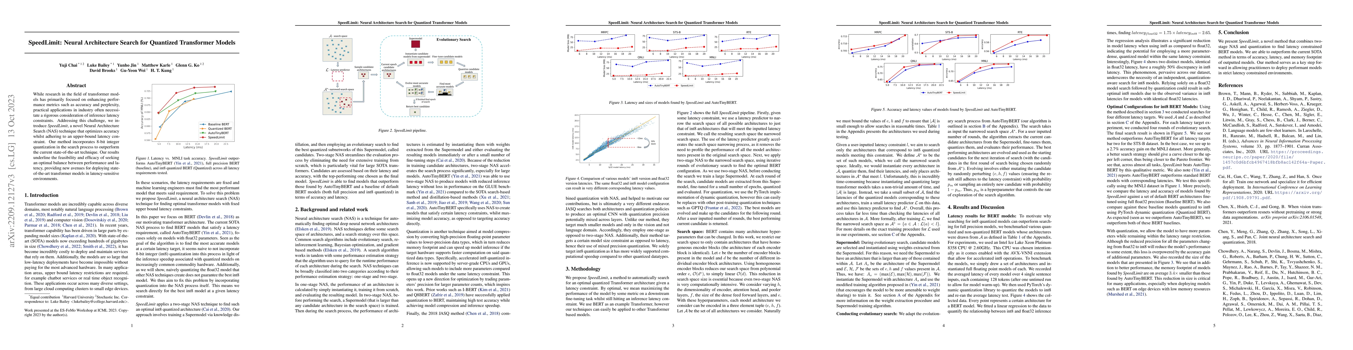 Thumbnail for SpeedLimit: Neural Architecture Search for Quantized Transformer Models