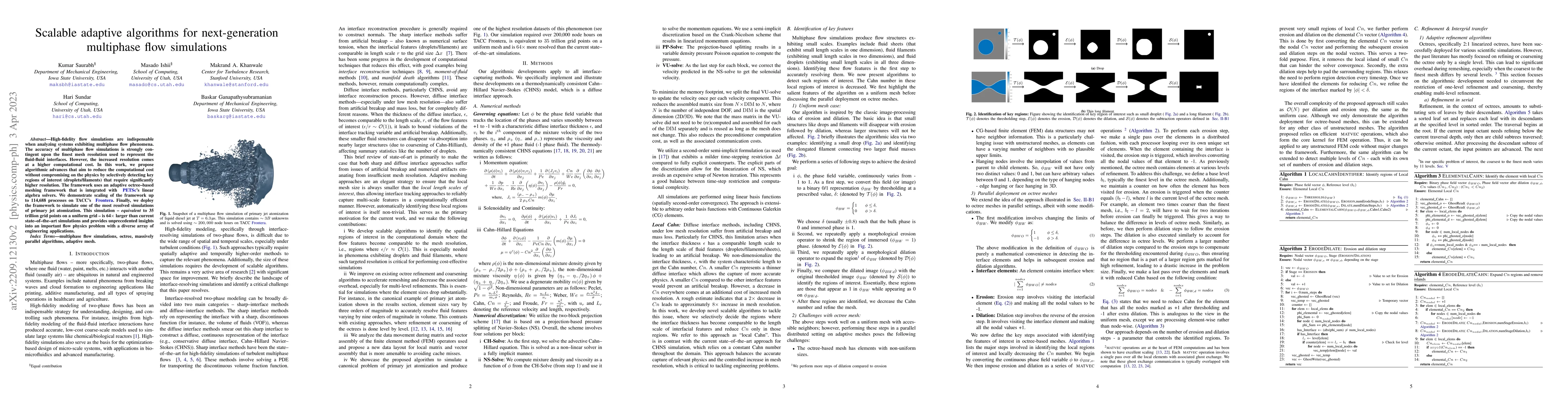 Thumbnail for Scalable adaptive algorithms for next-generation multiphase flow
  simulations