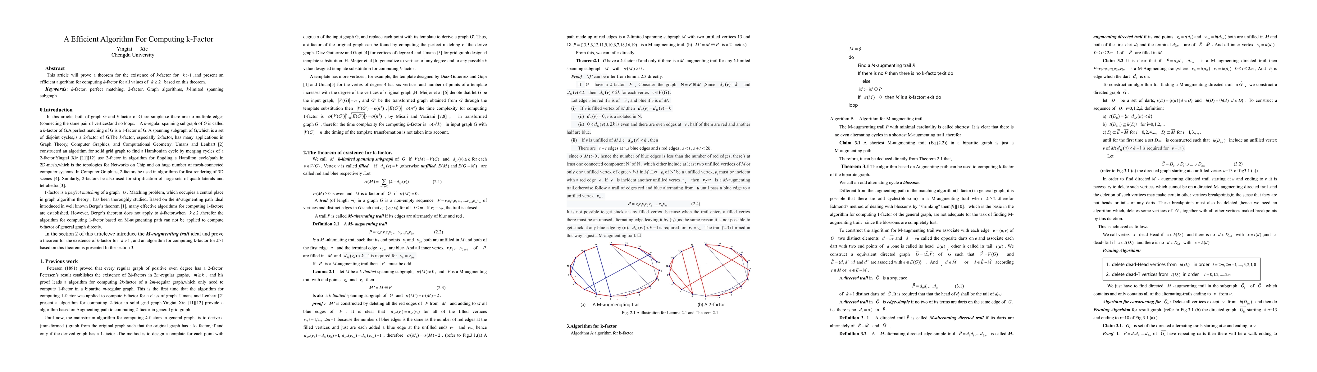 Thumbnail for A Efficient Algorithm For Computing k-Factor