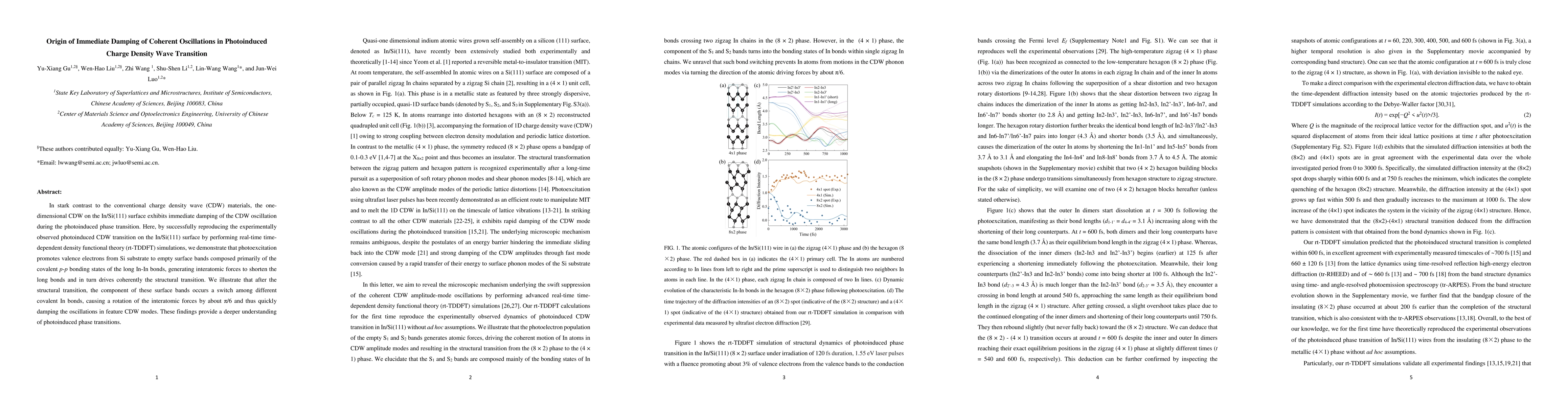Thumbnail for Origin of Immediate Damping of Coherent Oscillations in Photoinduced
  Charge Density Wave Transition