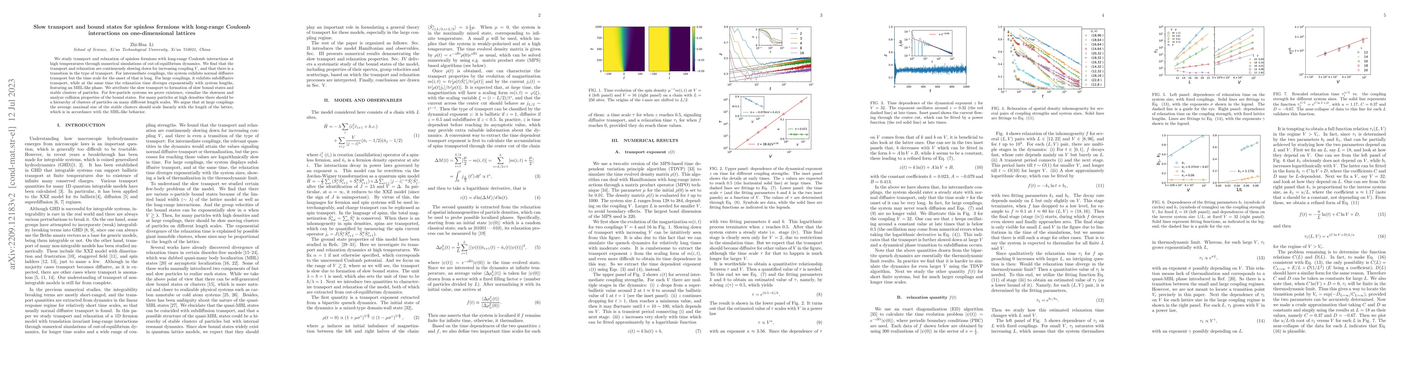 Thumbnail for Slow transport and bound states for spinless fermions with long-range
  Coulomb interactions on one-dimensional lattices