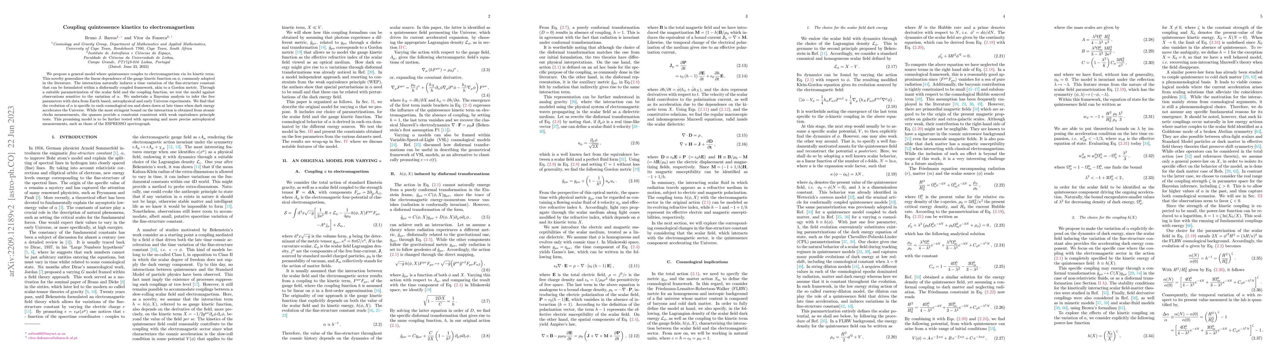 Thumbnail for Coupling quintessence kinetics to electromagnetism