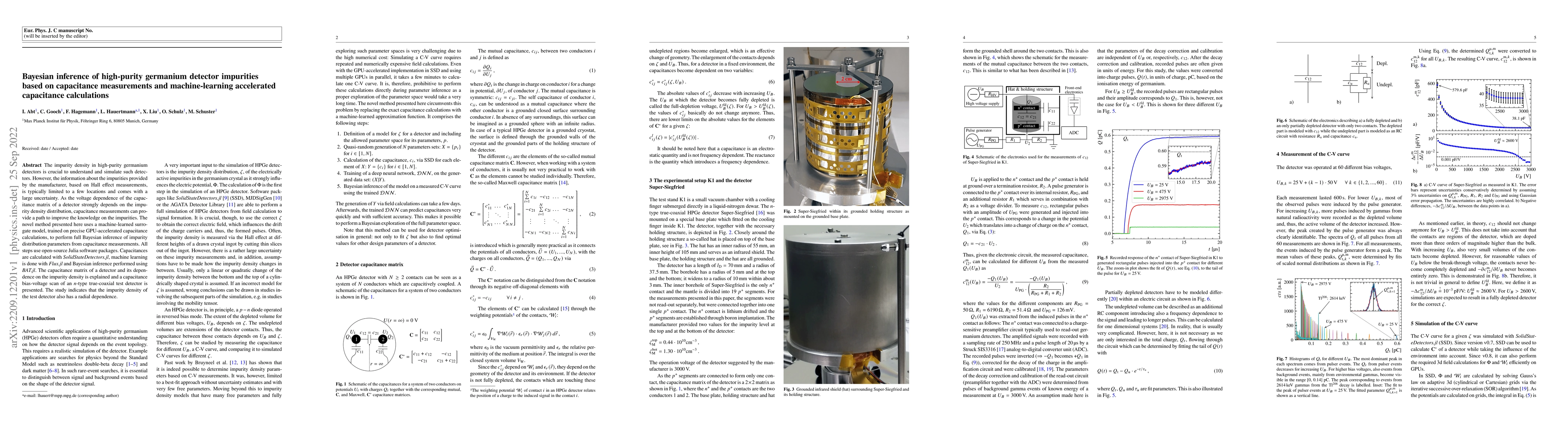 Thumbnail for Bayesian inference of high-purity germanium detector impurities based on
  capacitance measurements and machine-learning accelerated capacitance
  calculations