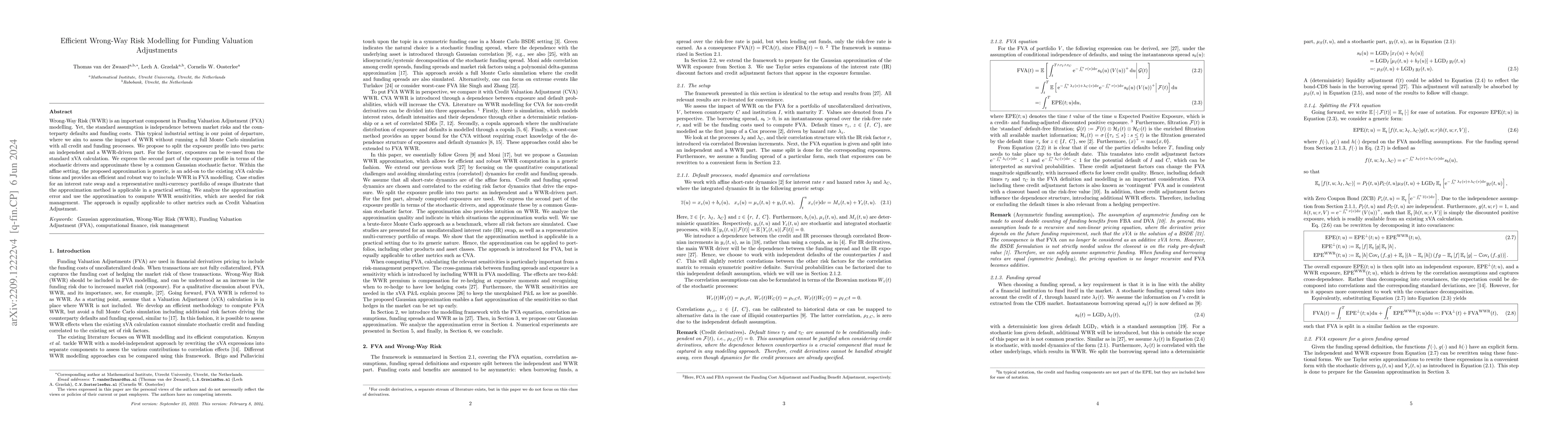 Thumbnail for Efficient Wrong-Way Risk Modelling for Funding Valuation Adjustments