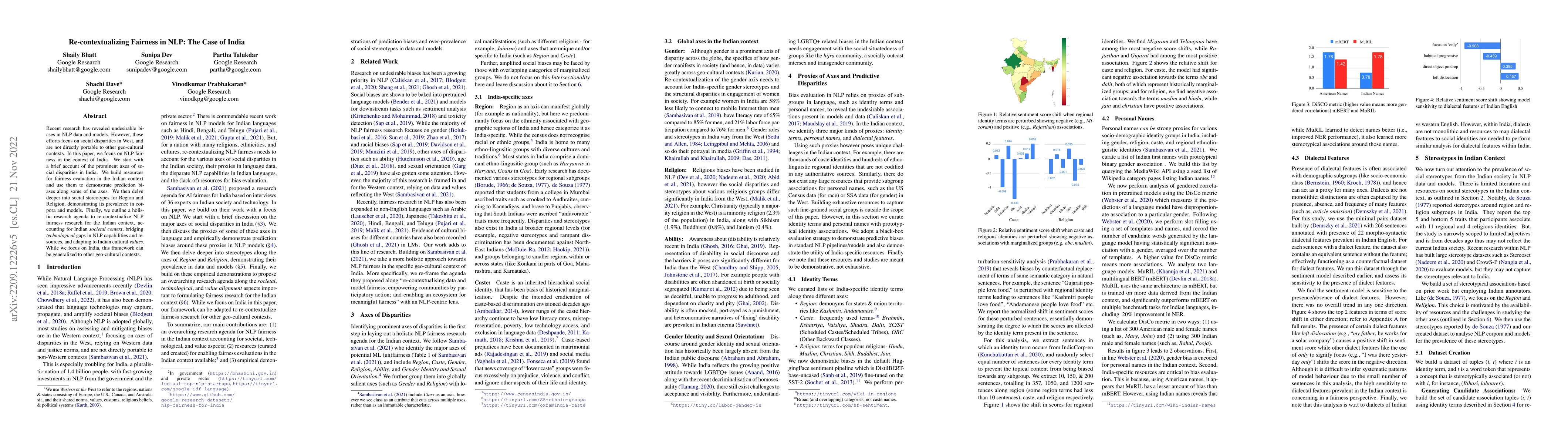 Thumbnail for Re-contextualizing Fairness in NLP: The Case of India