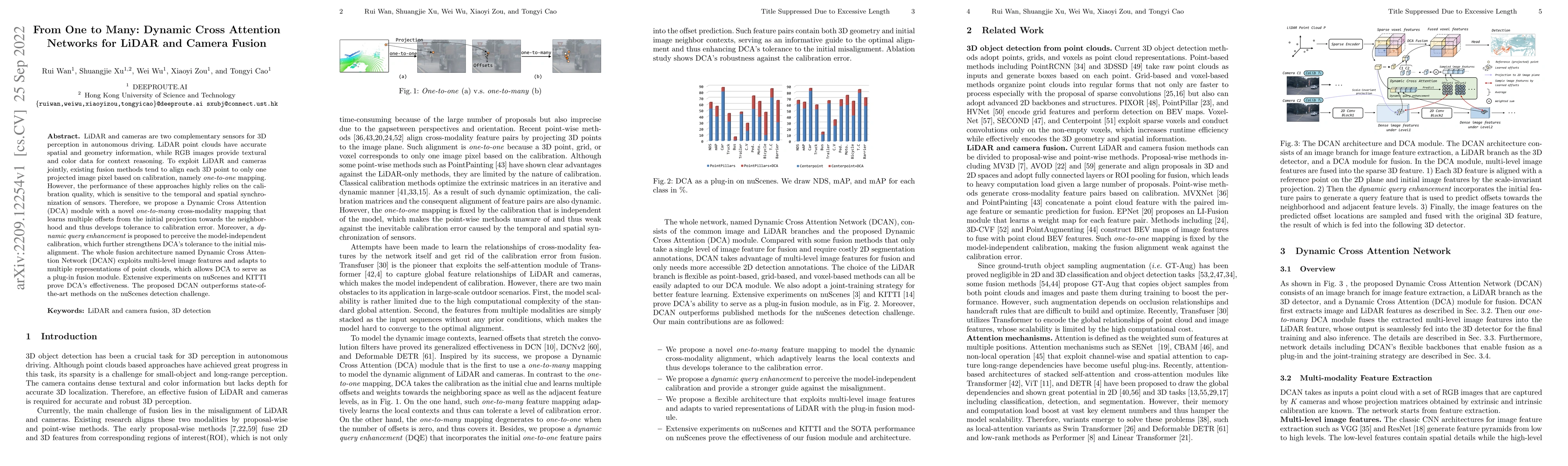 Thumbnail for From One to Many: Dynamic Cross Attention Networks for LiDAR and Camera
  Fusion