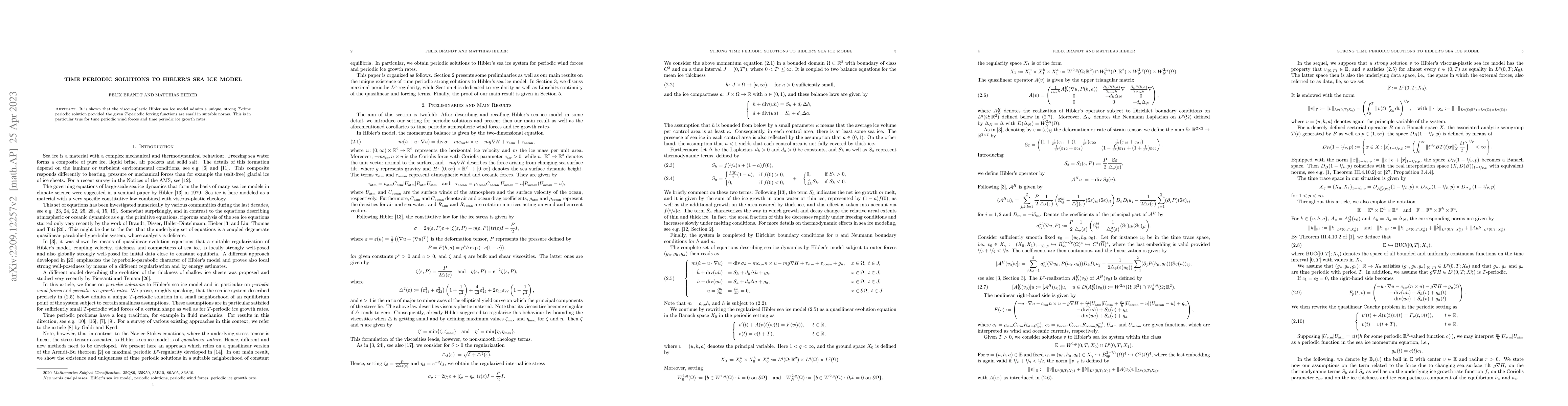 Thumbnail for Time periodic solutions to Hibler's sea ice model