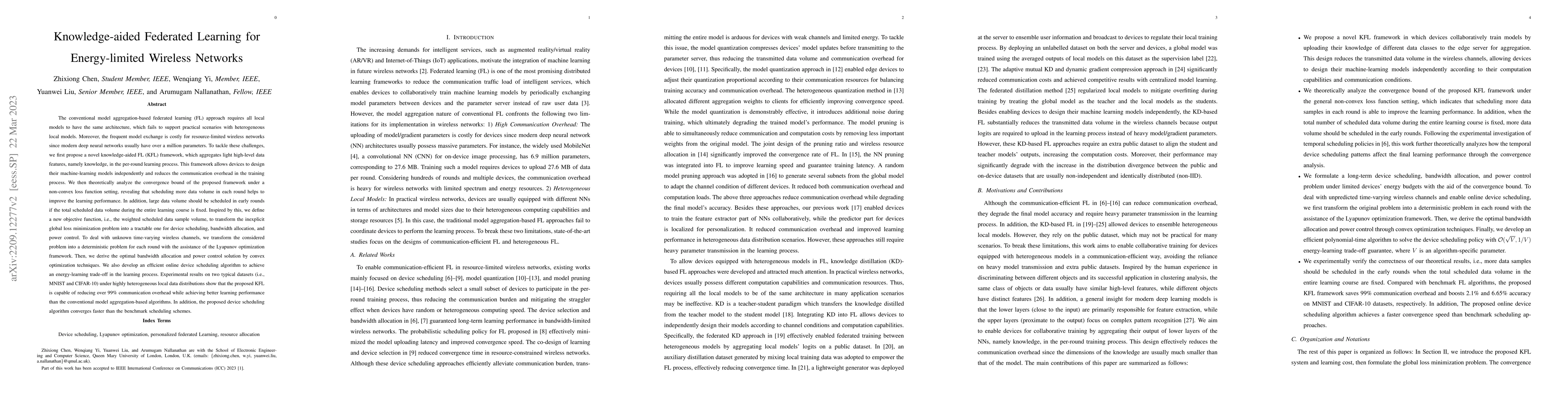 Thumbnail for Knowledge-aided Federated Learning for Energy-limited Wireless Networks