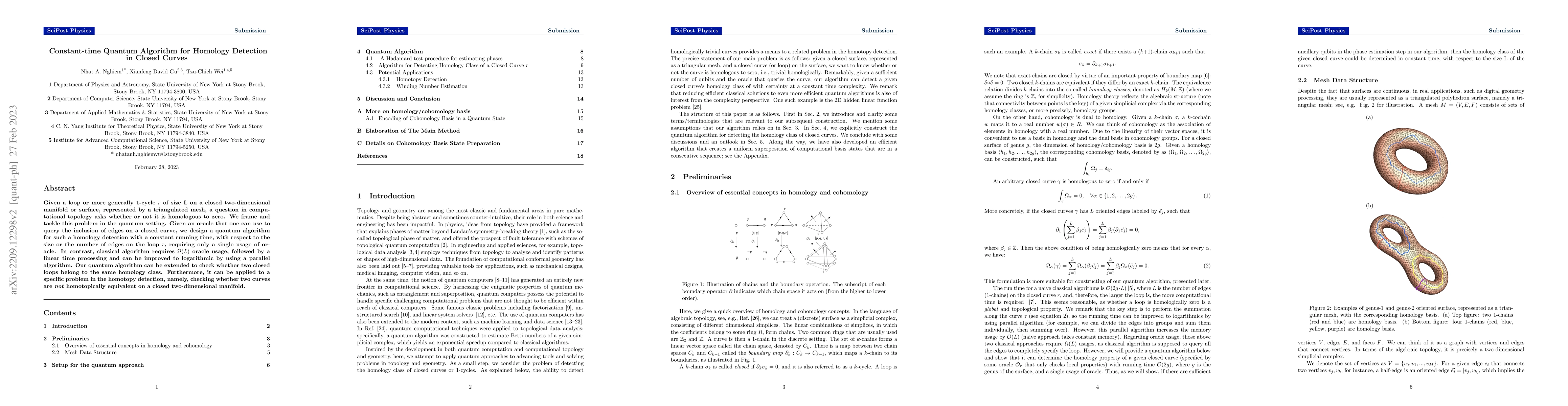 Thumbnail for Constant-time Quantum Algorithm for Homology Detection in Closed Curves