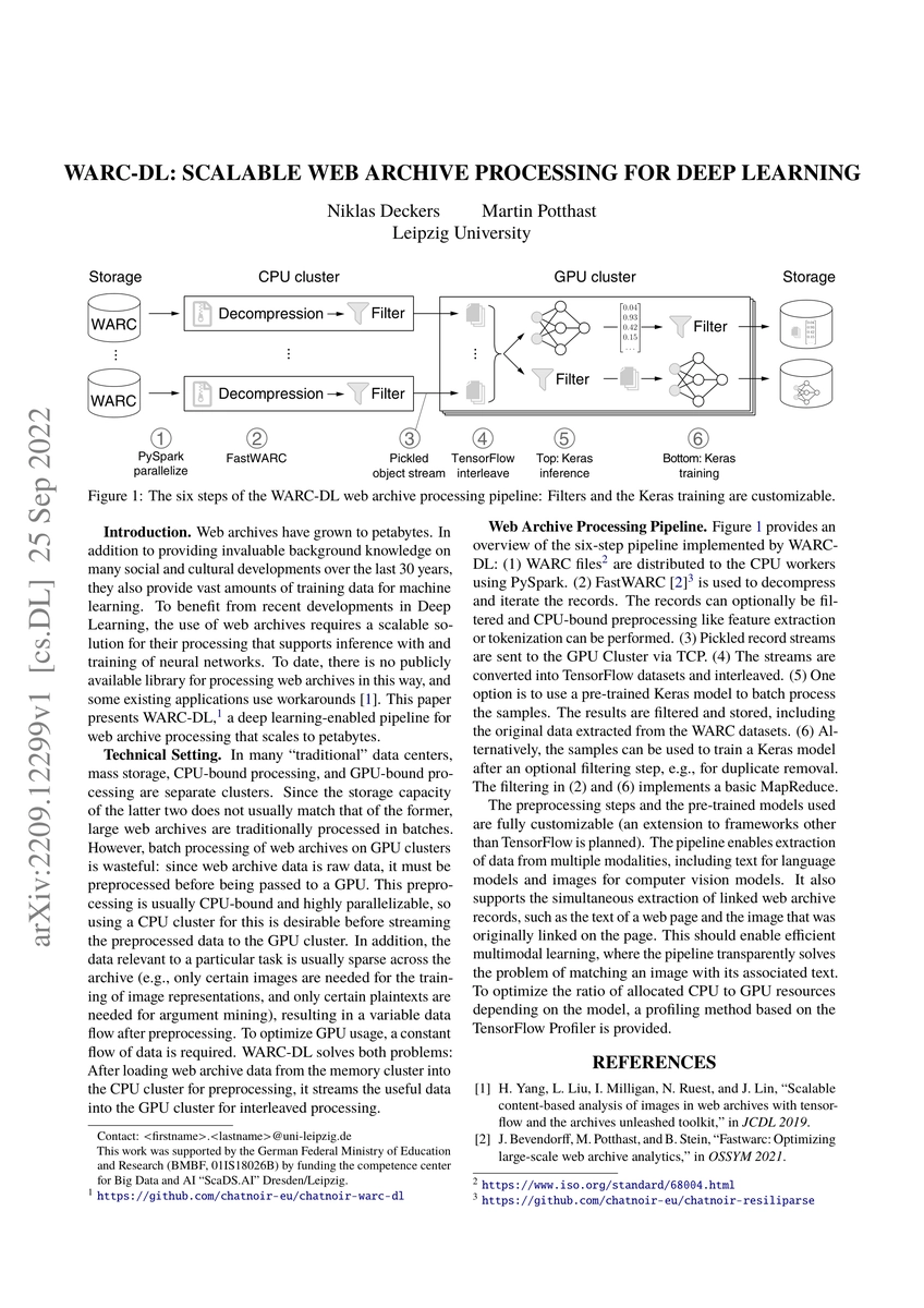 Thumbnail for WARC-DL: Scalable Web Archive Processing for Deep Learning