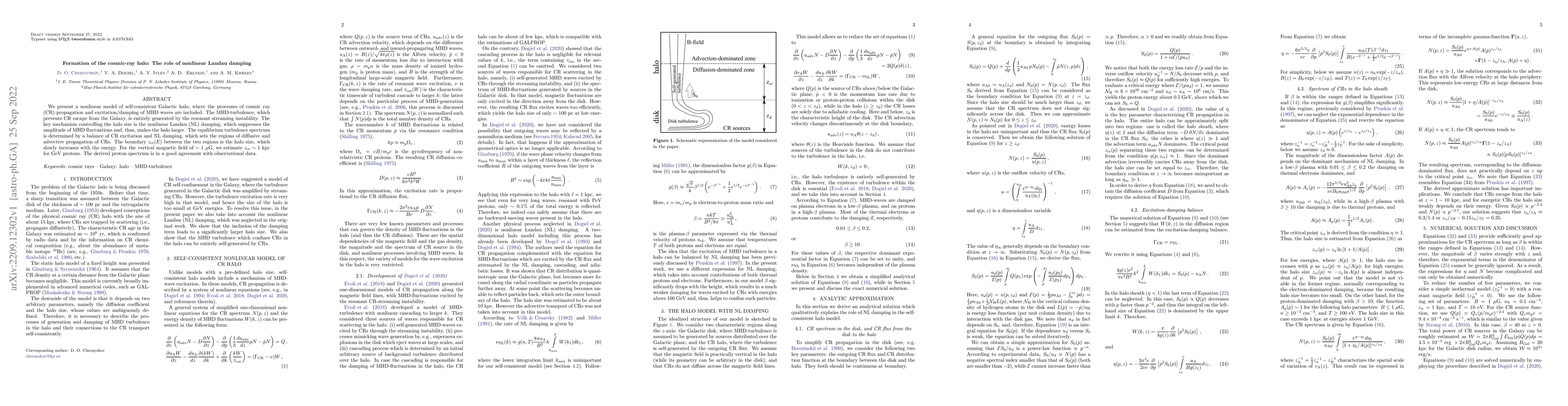 Thumbnail for Formation of the cosmic-ray halo: The role of nonlinear Landau damping