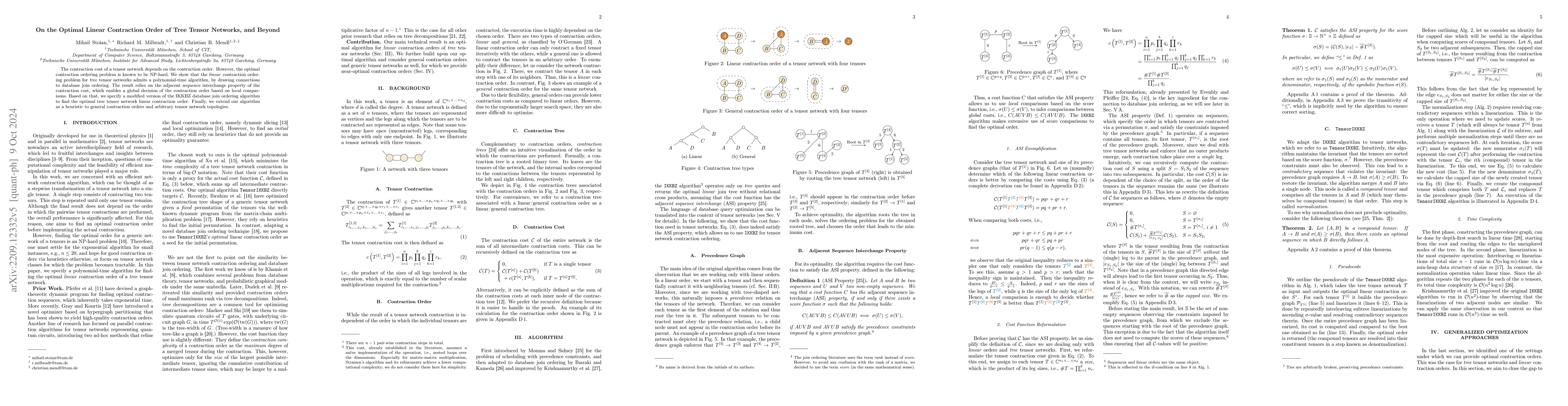 Thumbnail for On the Optimal Linear Contraction Order of Tree Tensor Networks, and
  Beyond