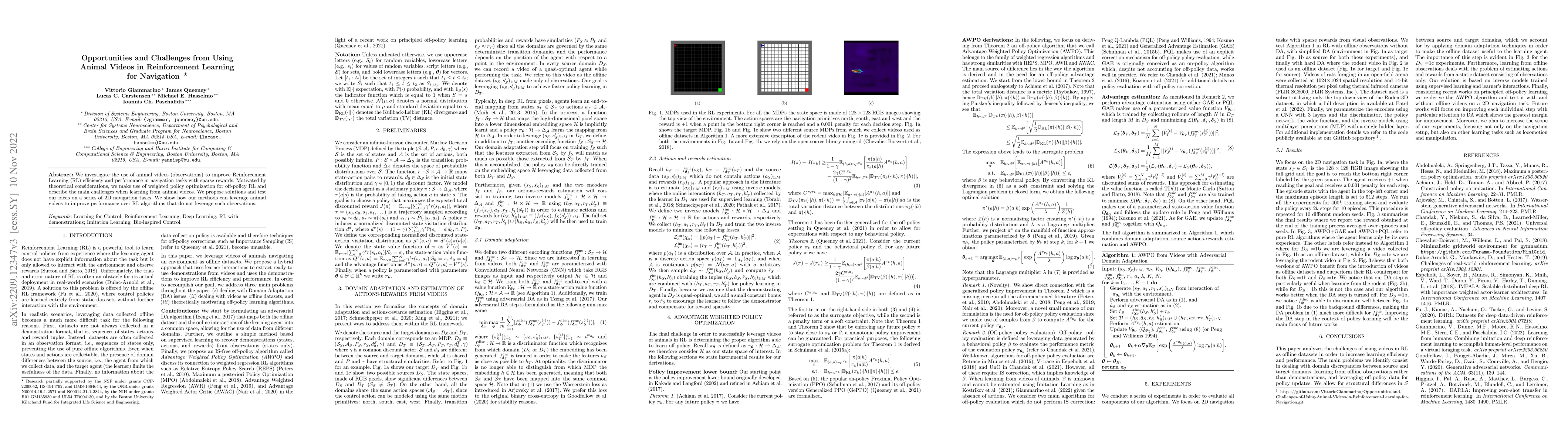 Thumbnail for Opportunities and Challenges from Using Animal Videos in Reinforcement
  Learning for Navigation