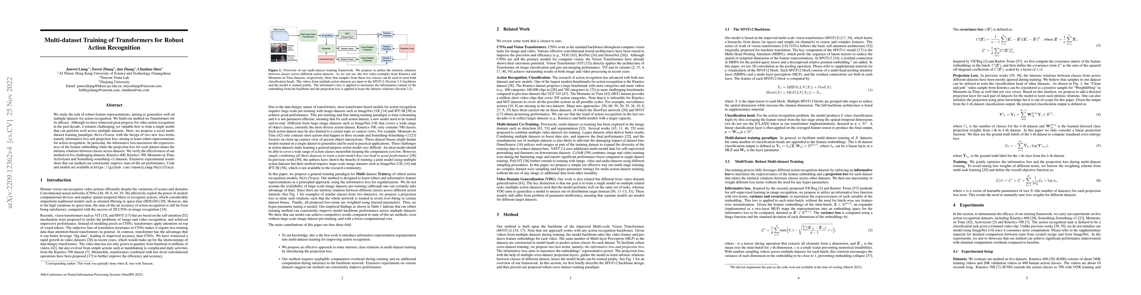 Thumbnail for Multi-dataset Training of Transformers for Robust Action Recognition