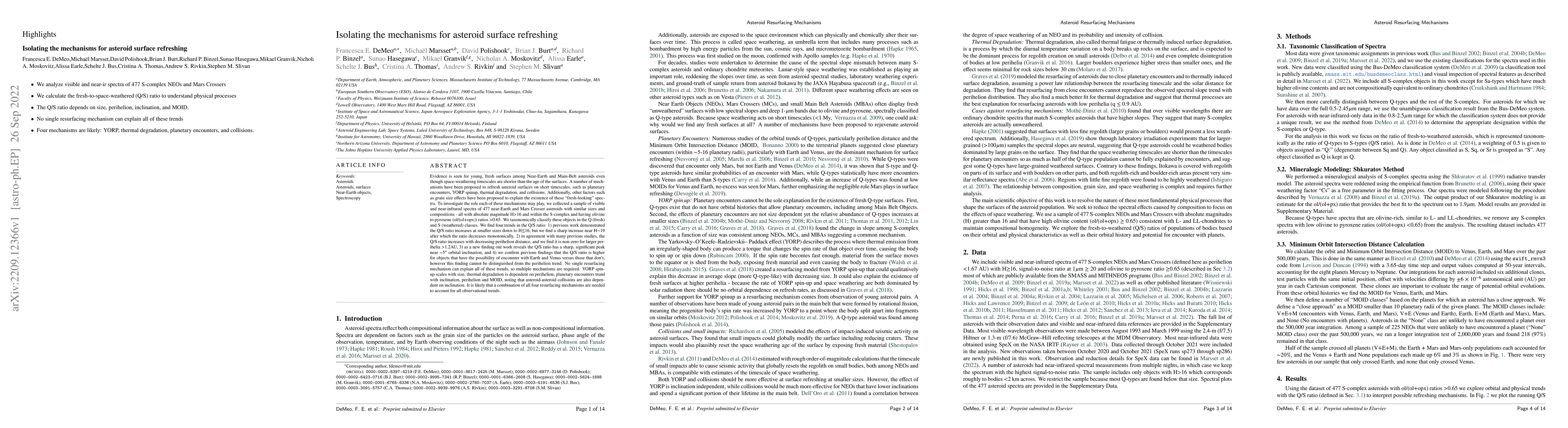 Thumbnail for Isolating the mechanisms for asteroid surface refreshing