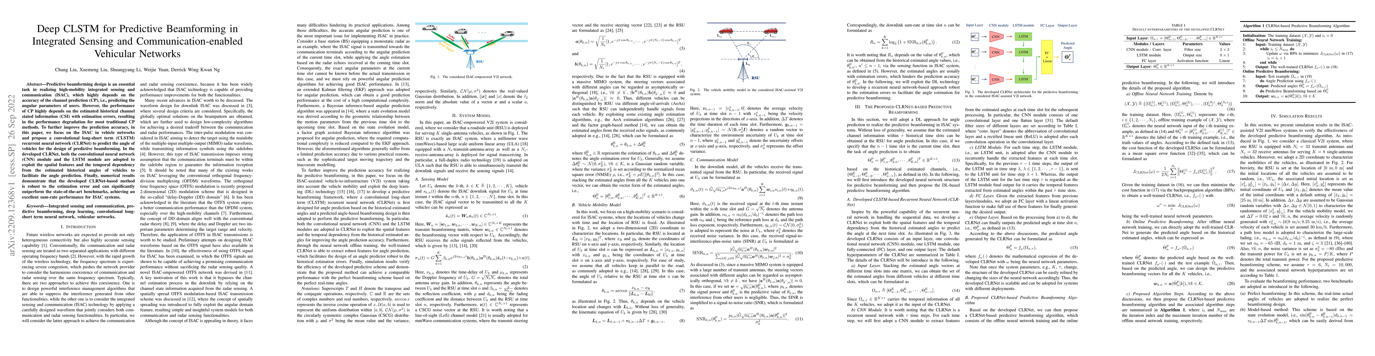 Thumbnail for Deep CLSTM for Predictive Beamforming in Integrated Sensing and
  Communication-enabled Vehicular Networks