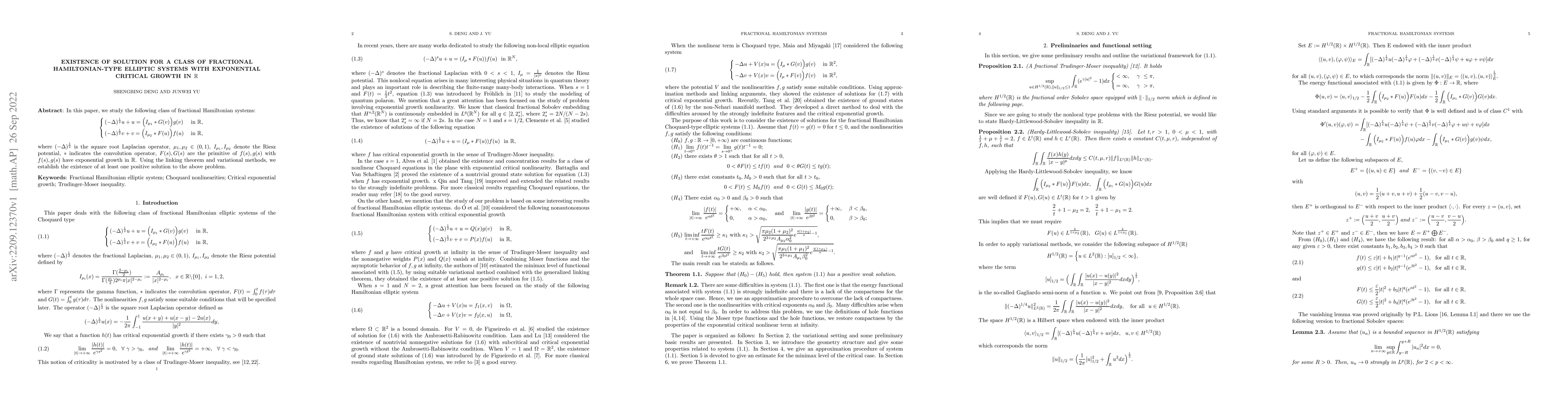 Thumbnail for Existence of solution for a class of fractional Hamiltonian-type
  elliptic systems with exponential critical growth in R