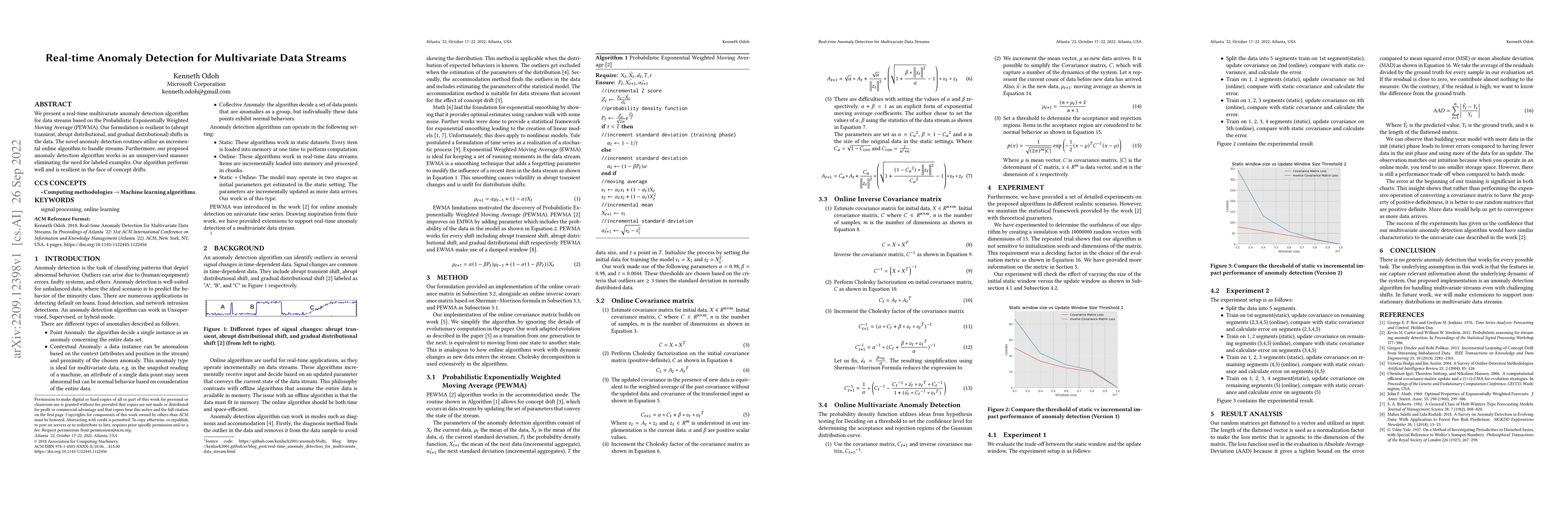 Thumbnail for Real-time Anomaly Detection for Multivariate Data Streams