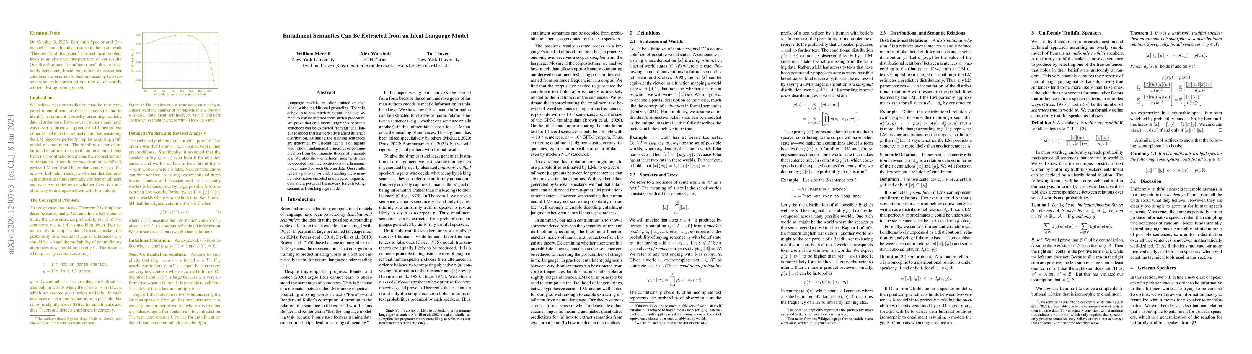 Thumbnail for Entailment Semantics Can Be Extracted from an Ideal Language Model