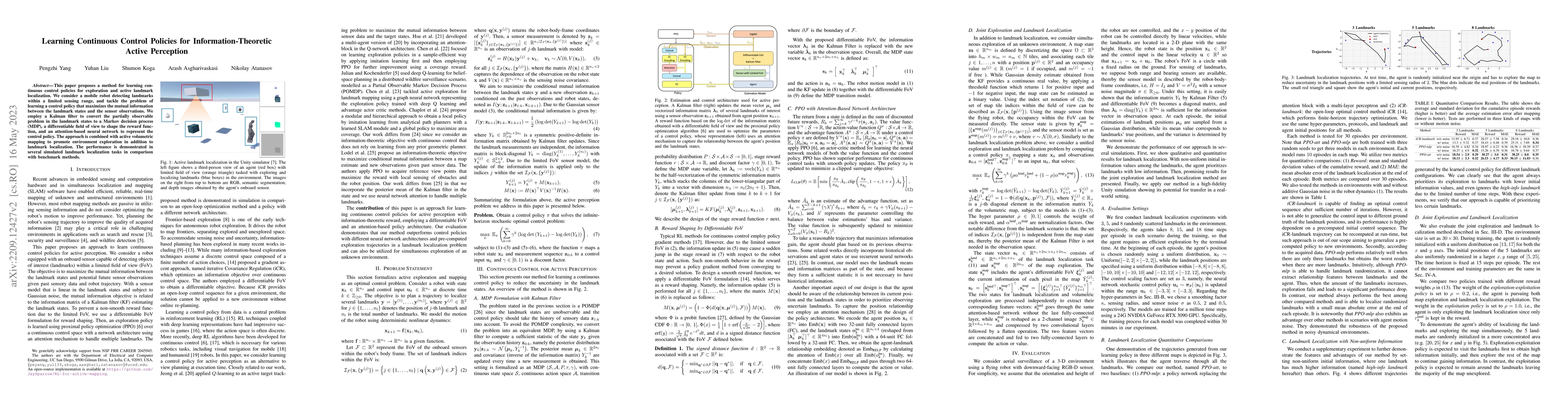 Thumbnail for Learning Continuous Control Policies for Information-Theoretic Active
  Perception