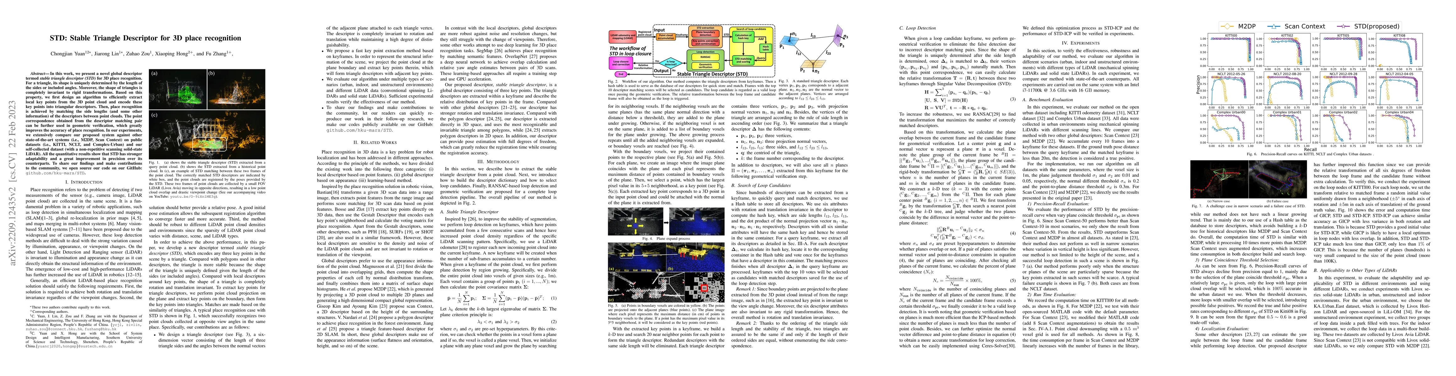 Thumbnail for STD: Stable Triangle Descriptor for 3D place recognition