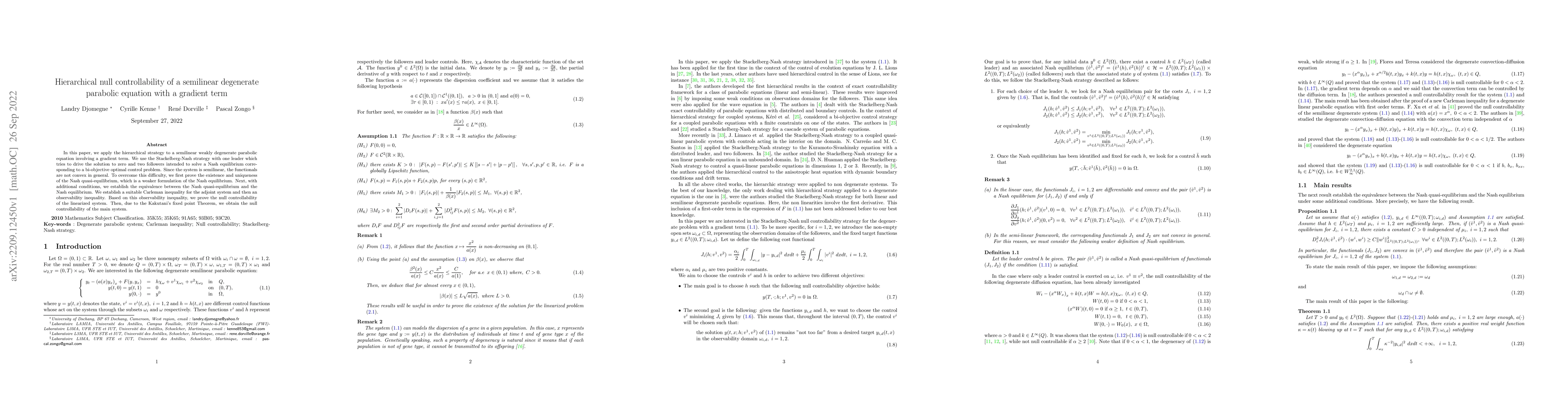 Thumbnail for Hierarchical null controllability of a semilinear degenerate parabolic
  equation with a gradient term