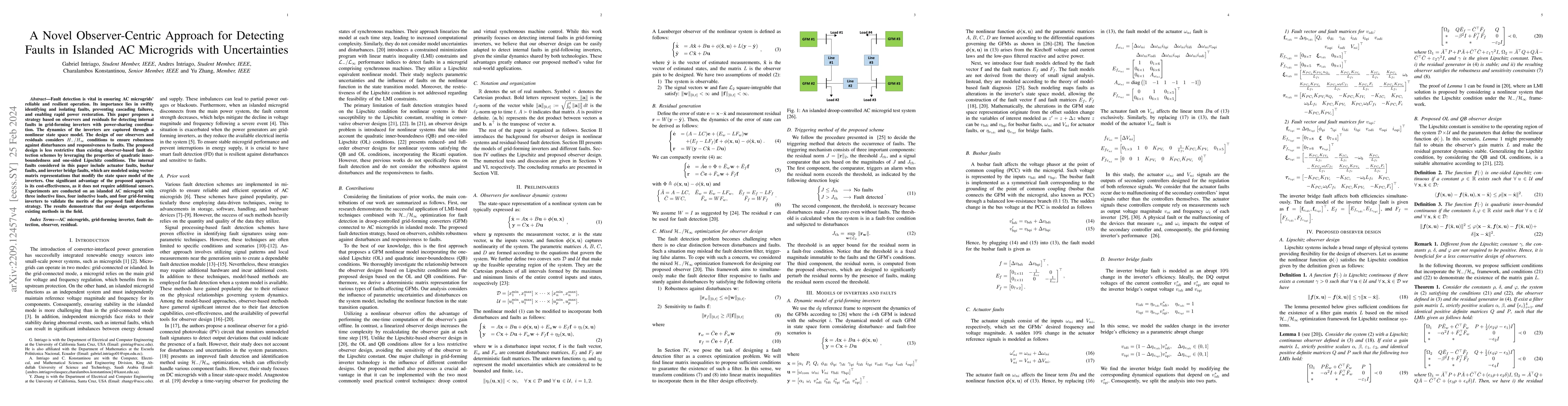 Thumbnail for A Novel Observer-Centric Approach for Detecting Faults in Islanded AC
  Microgrids with Uncertainties