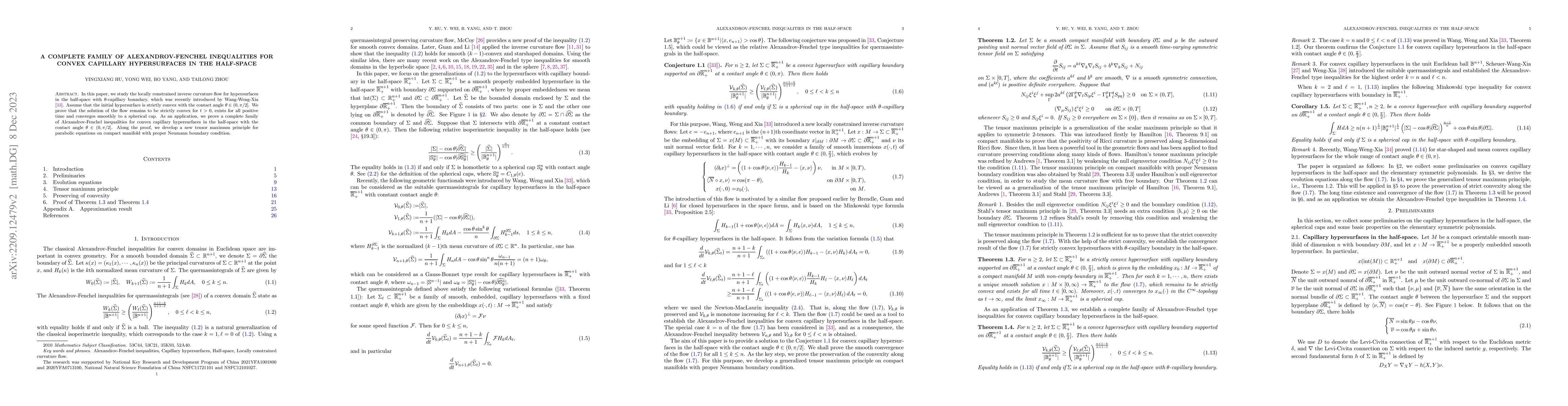 Thumbnail for A complete family of Alexandrov-Fenchel inequalities for convex
  capillary hypersurfaces in the half-space
