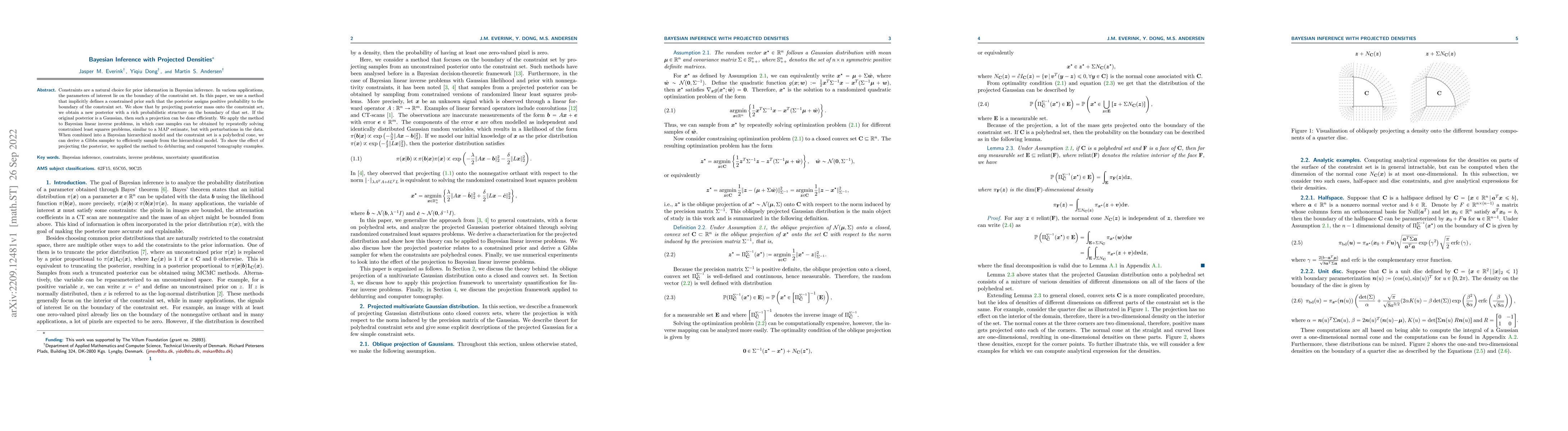 Thumbnail for Bayesian Inference with Projected Densities