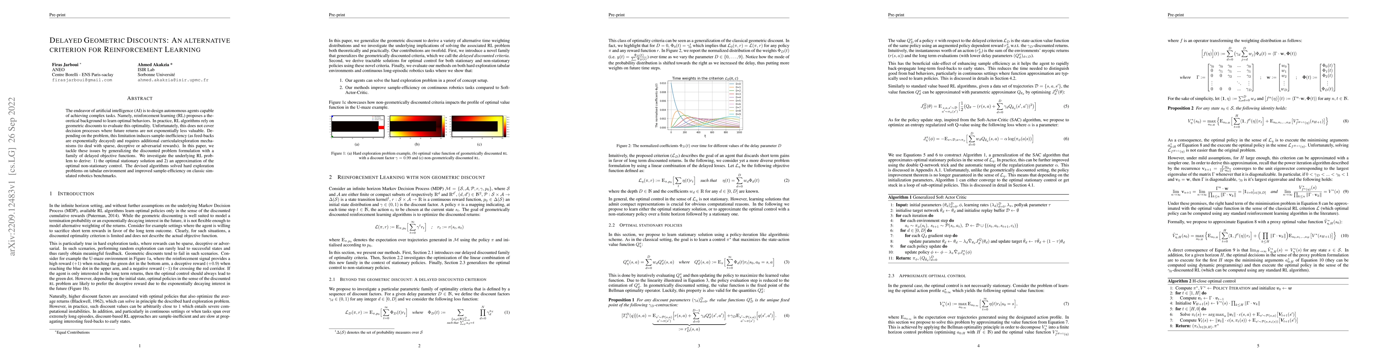 Thumbnail for Delayed Geometric Discounts: An Alternative Criterion for Reinforcement
  Learning
