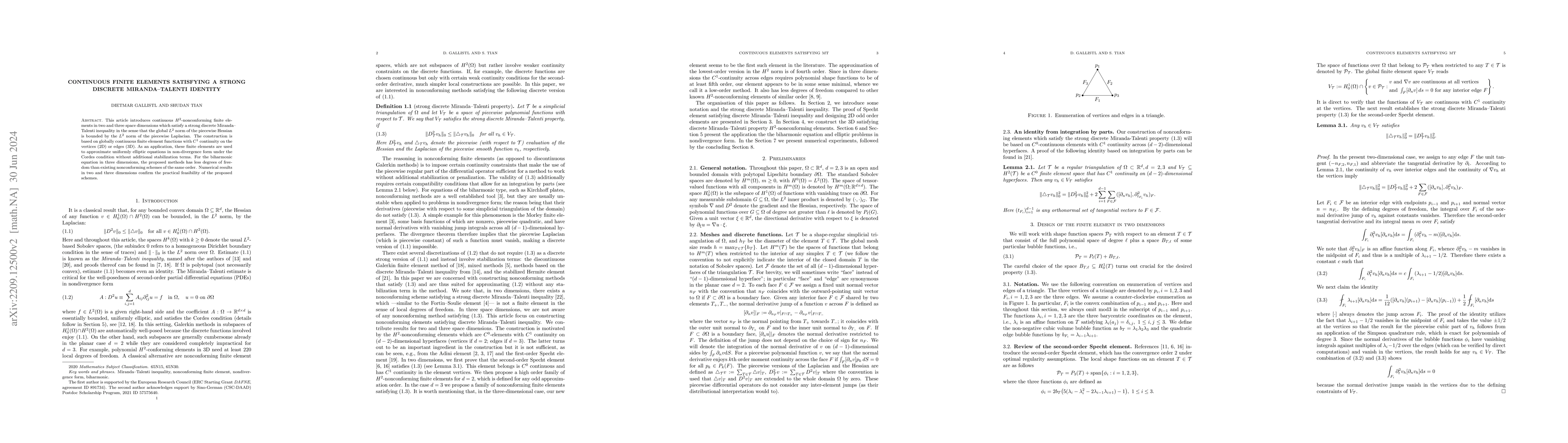 Thumbnail for Continuous finite elements satisfying a strong discrete Miranda--Talenti
  identity