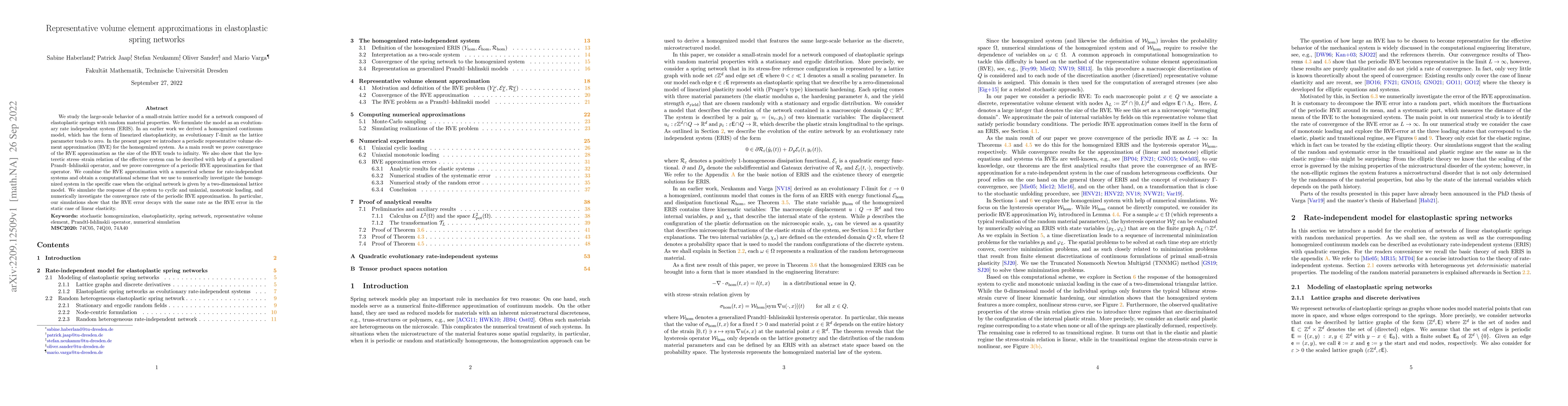 Thumbnail for Representative volume element approximations in elastoplastic spring
  networks