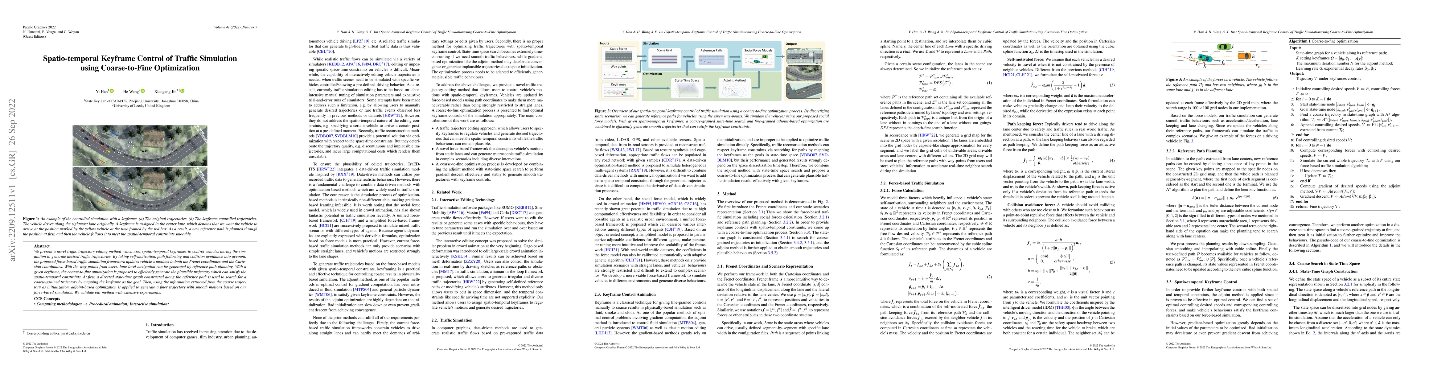 Thumbnail for Spatio-temporal Keyframe Control of Traffic Simulation using
  Coarse-to-Fine Optimization