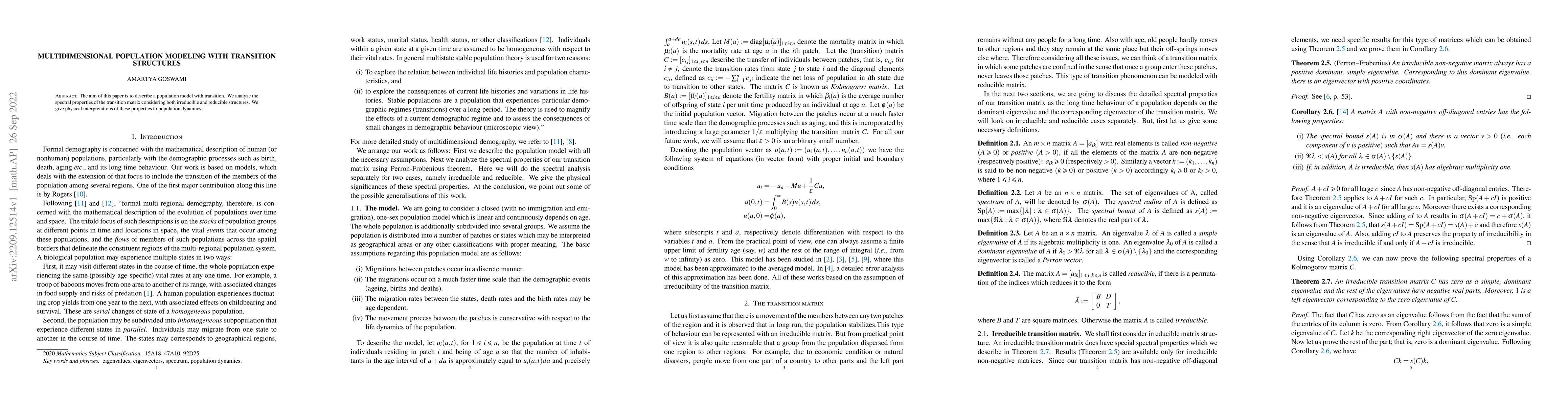 Thumbnail for Multidimensional population modeling with transition structures