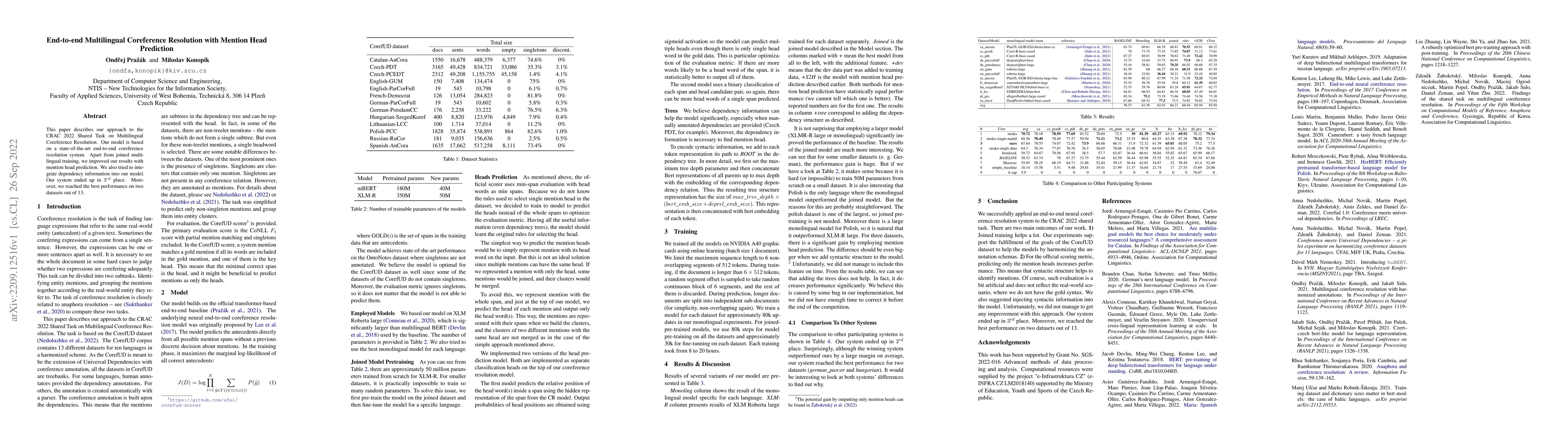 Thumbnail for End-to-end Multilingual Coreference Resolution with Mention Head
  Prediction