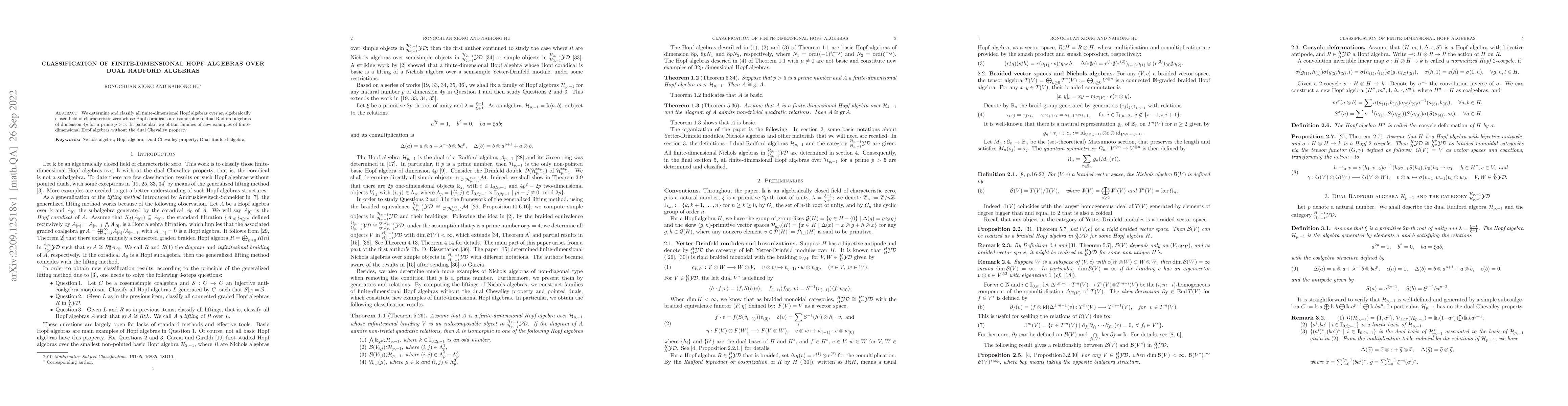Thumbnail for Classification of finite-dimensional Hopf algebras over dual Radford
  algebras